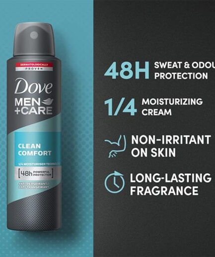 اسپري ضد تعريق مردانه 48 ساعته clean comfort حجم 250 ميل داو | Dove