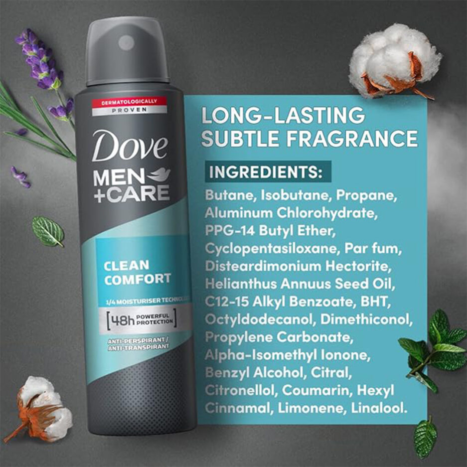 اسپري ضد تعريق مردانه 48 ساعته clean comfort حجم 250 ميل داو | Dove - Image 4