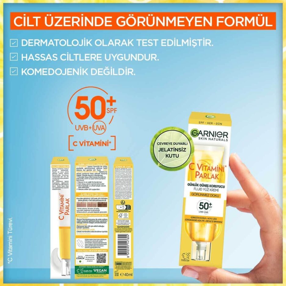 ضد آفتاب فلوئیدی ویتامین C بی رنگ SPF 50 گارنیر | Garnier - Image 8