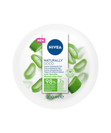 کرم آبرسان آلوئه ورا 98% NATURALLY GOOD مناسب پوست خشک حجم 200 میل نیوا | Nivea