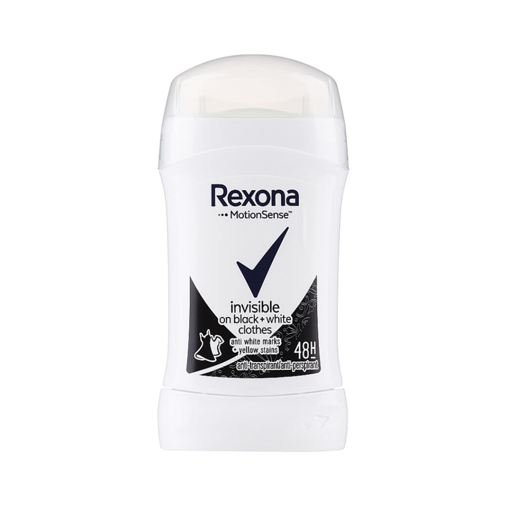 مام صابونی مدل invisible black and white حجم 40 میل رکسونا | Rexona