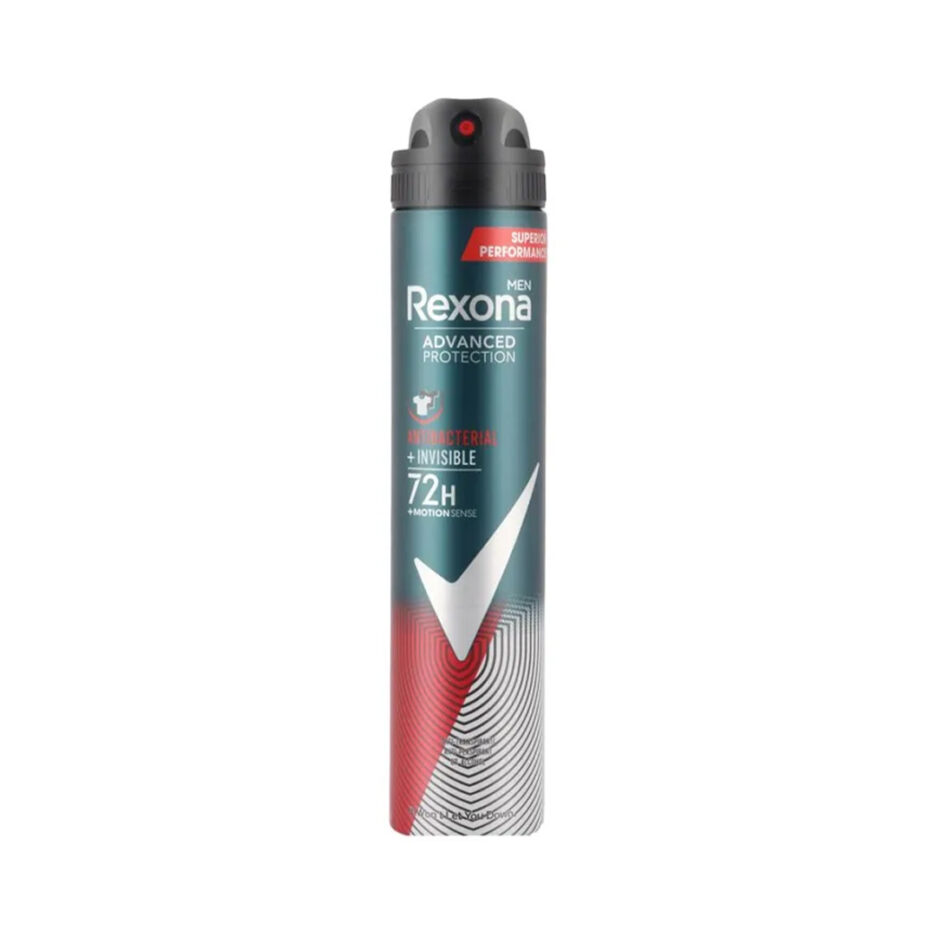 اسپری ضد تعریق مردانه مدل anti bacterial + invisible حجم 200 میل رکسونا | Rexona