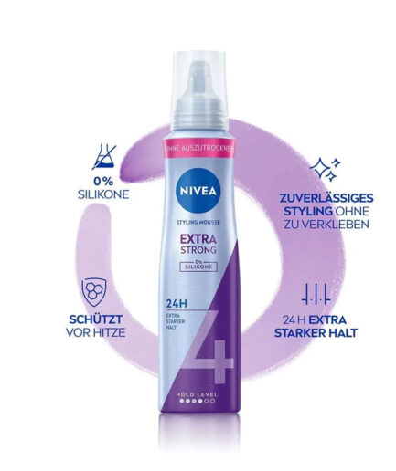 موس اکسترا استارک Extra Strong Styling حجم 150 میل نیوا | Nivea