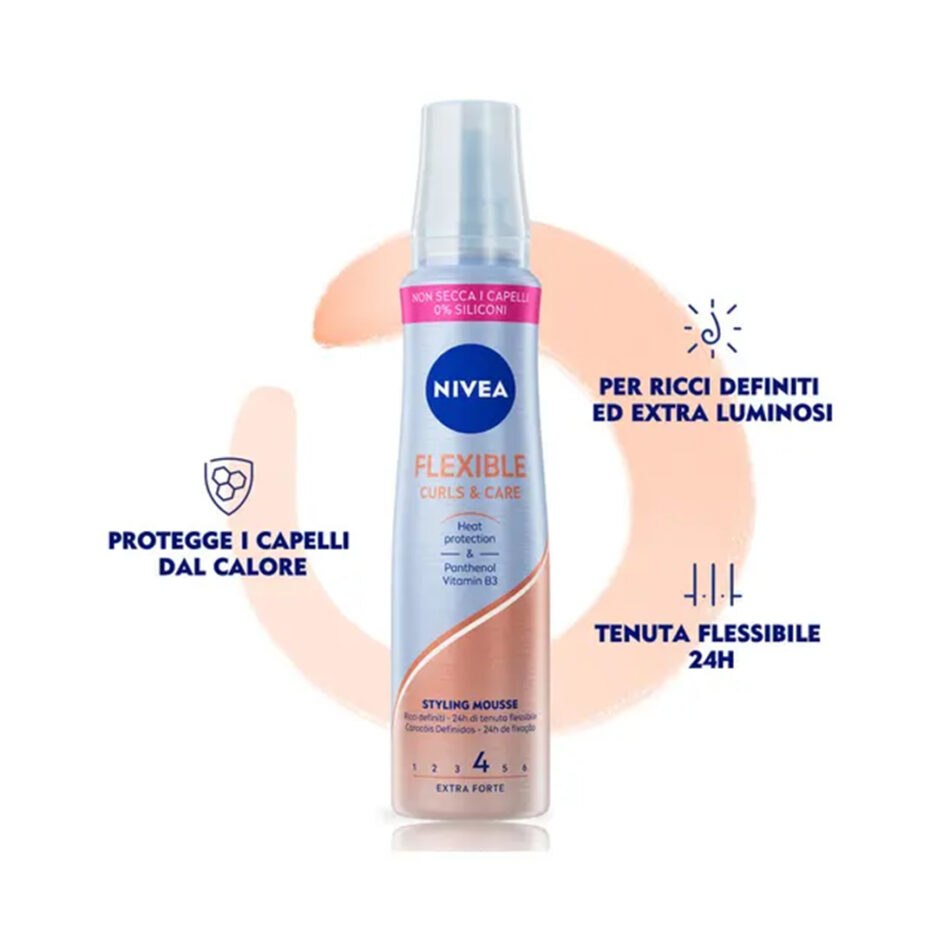 موس حالت دهنده مو مناسب موهای فر  flexible curls & care حجم 150 میل نیوا | Nivea - Image 2
