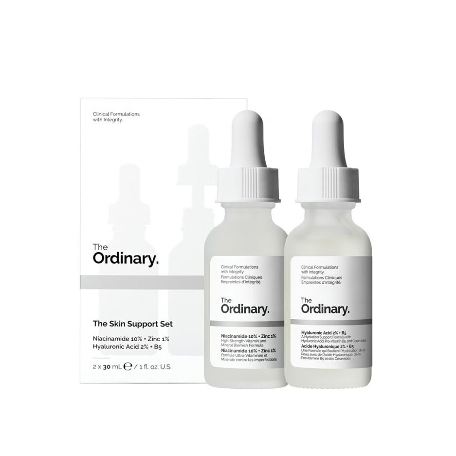 ست سرم د اسکین ساپورت حاوی سرم نیاسینامید 10% + زینک 1% و سرم هیالورونیک اسید 2% + B5 اوردینری | Ordinary