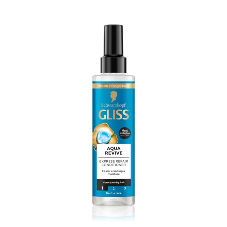 اسپری دو فاز آبرسان مناسب موهای خشک و کدر مدل AQUA REVIVE حجم 200 میل گلیس | Gliss