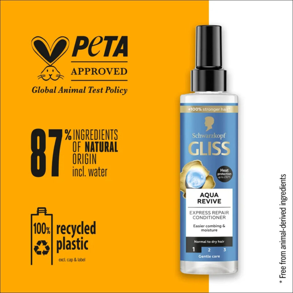 اسپری دو فاز آبرسان مناسب موهای خشک و کدر مدل AQUA REVIVE حجم 200 میل گلیس | Gliss - Image 4