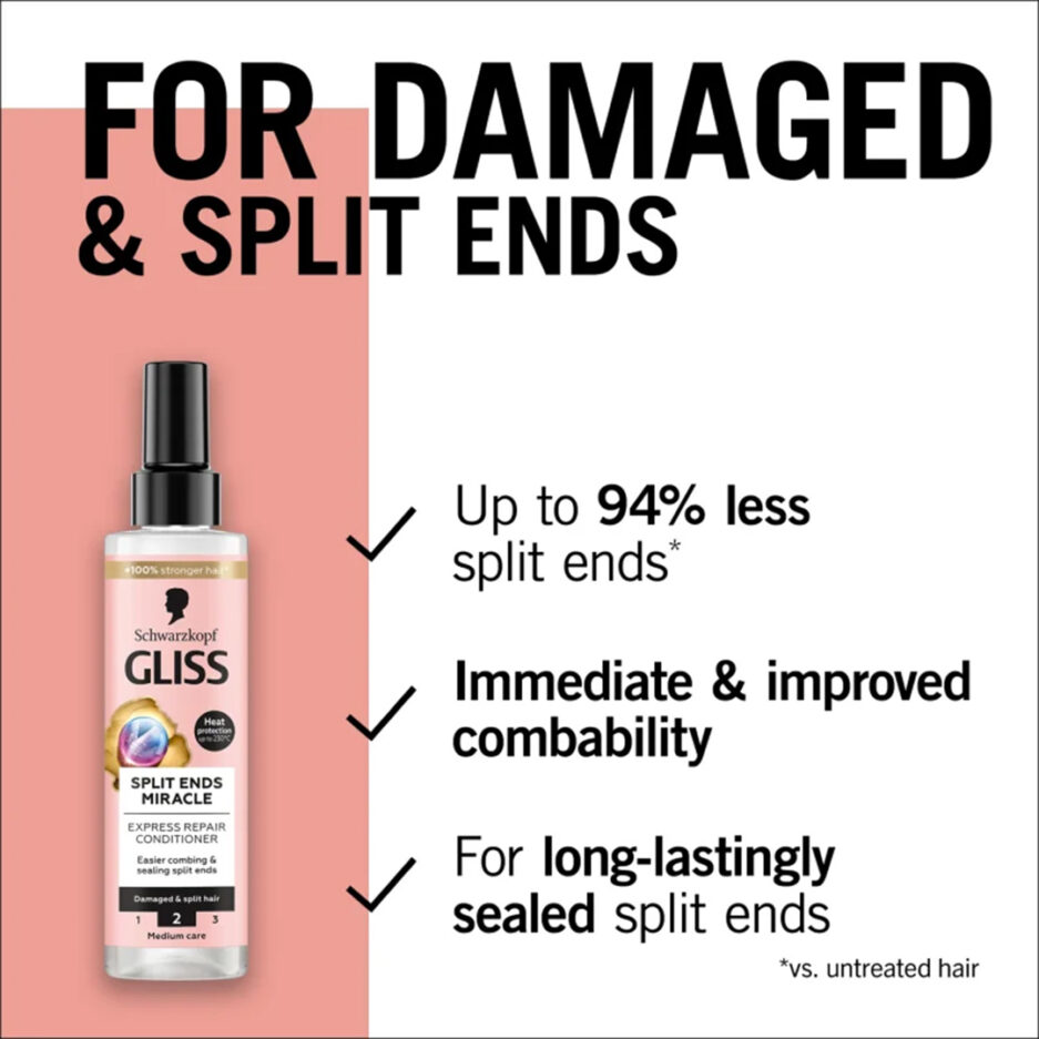 اسپري دوفاز ضد موخوره split hair miracle حجم 200 میل گليس | Gliss - Image 2