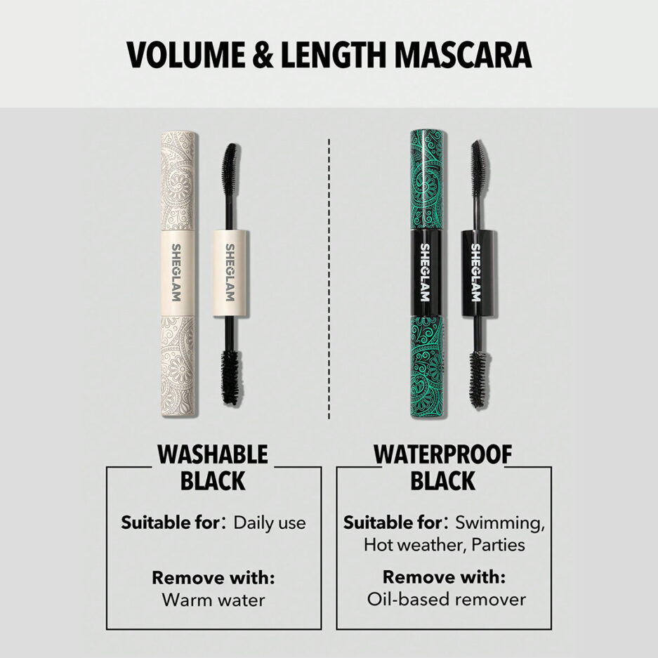 ریمل روزانه دو سر حجم دهنده و بلند کننده مدل washable black شیگلم | Sheglam - Image 3