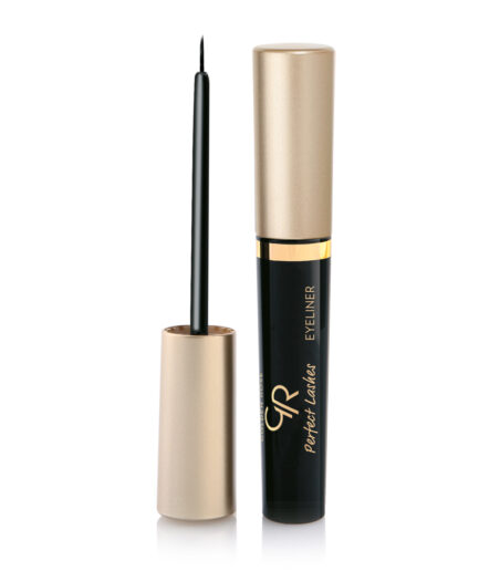 خط چشم مشکی مویی مدل Perfect Lashes گلدن رز | Golden rose
