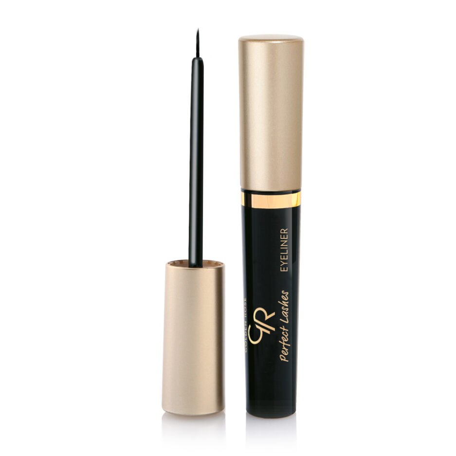 خط چشم مشکی مویی مدل Perfect Lashes گلدن رز | Golden rose