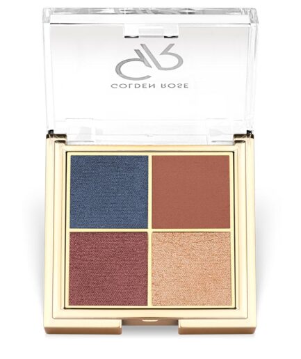 پالت سایه چشم 4 رنگ مدل Quattro گلدن رز | Golden rose - 03 Blue Charm