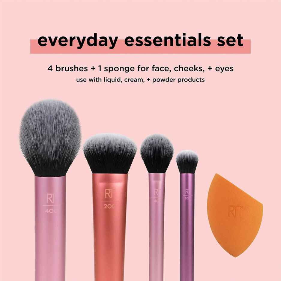 ست براش آرایشی مدل Everyday Essentials به همراه پد آرایشی ریل تکنیک |  Real Techniques - Image 4