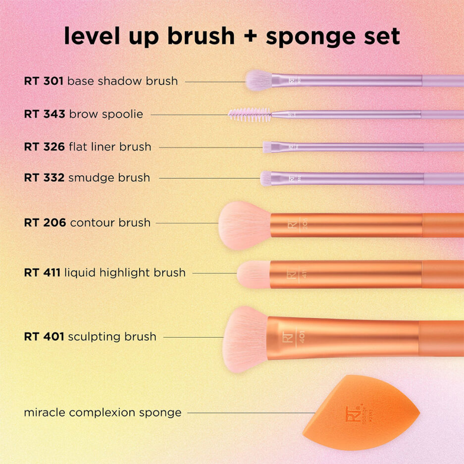 ست براش 8 تیکه همراه با پد مدل LEVEL UP BRUSH ریل تکنیک |  Real Techniques - Image 3