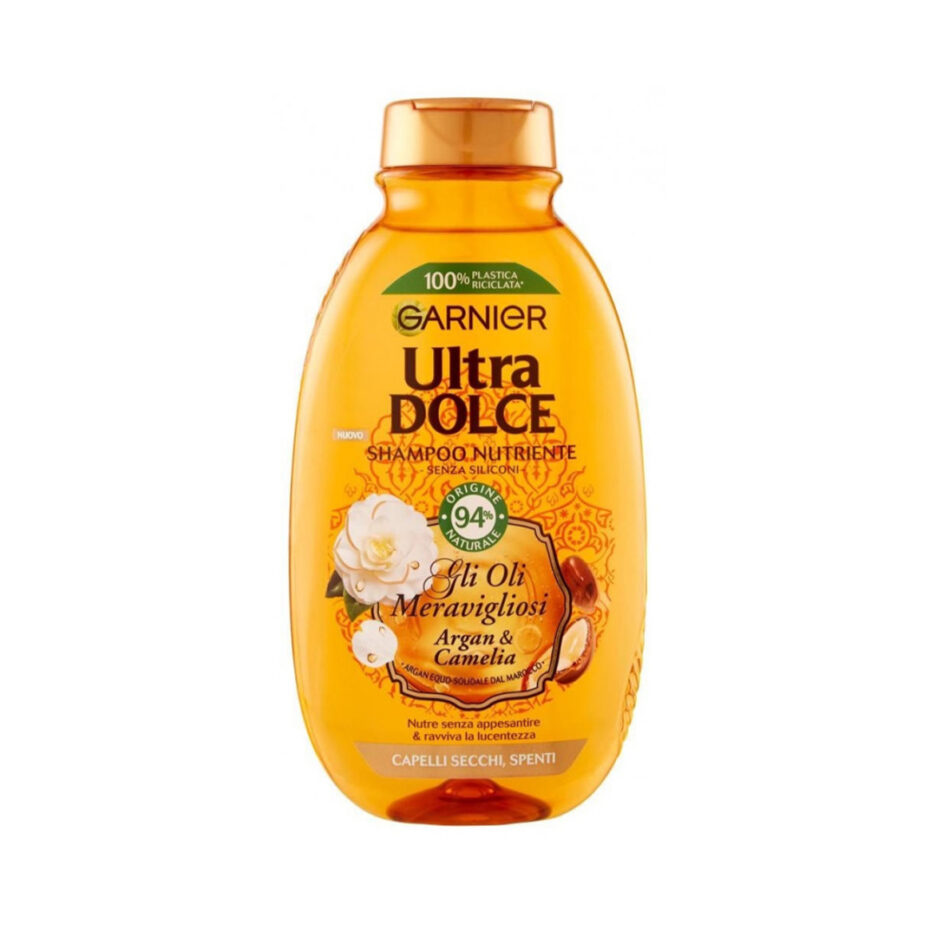 شامپو کاملیا حاوی روغن آرگان و عصاره گل کاملیا مدل ultra dolce حجم 300 میل گارنیر | Garnier