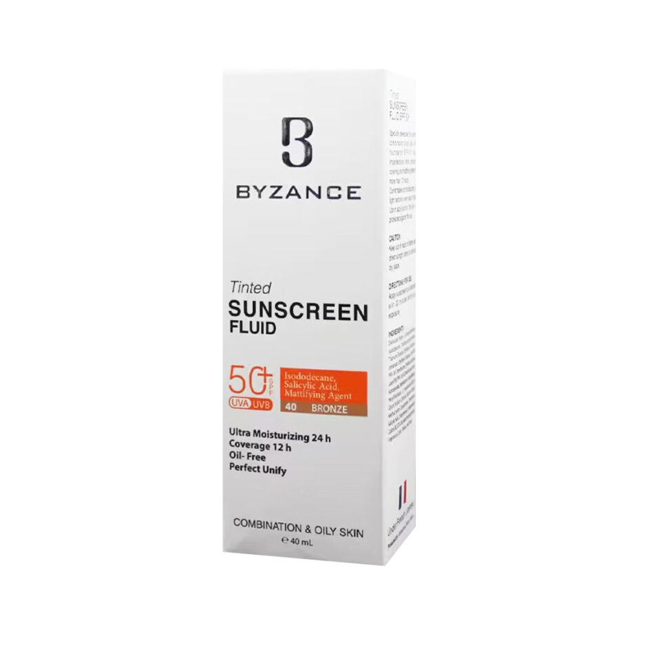 کرم ضد آفتاب رنگی SPF50 پوست چرب و مختلط برنز 40 بیزانس | Byzance - Image 4