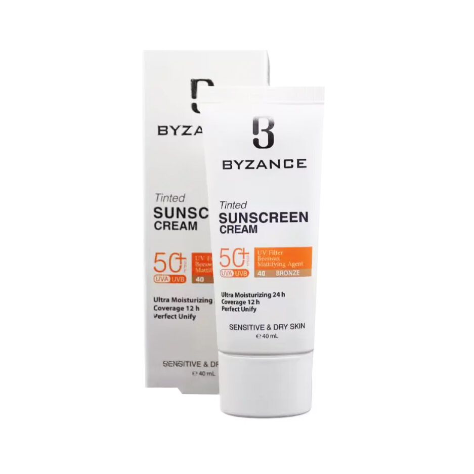 کرم ضدآفتاب رنگی Spf50 پوست های خشک و حساس برنز 40 بیزانس | Byzance - Image 4