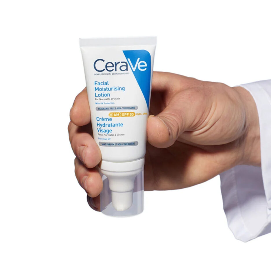 لوسیون ضدآفتاب بی رنگ SPF50 مدل AM حجم 52 میل سراوی | Cerave - Image 2