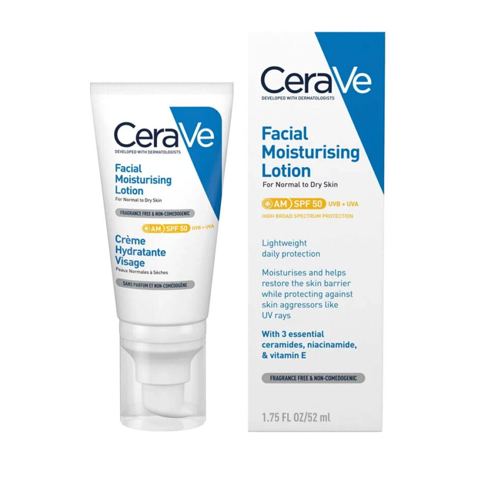 لوسیون ضدآفتاب بی رنگ SPF50 مدل AM حجم 52 میل سراوی | Cerave - Image 5