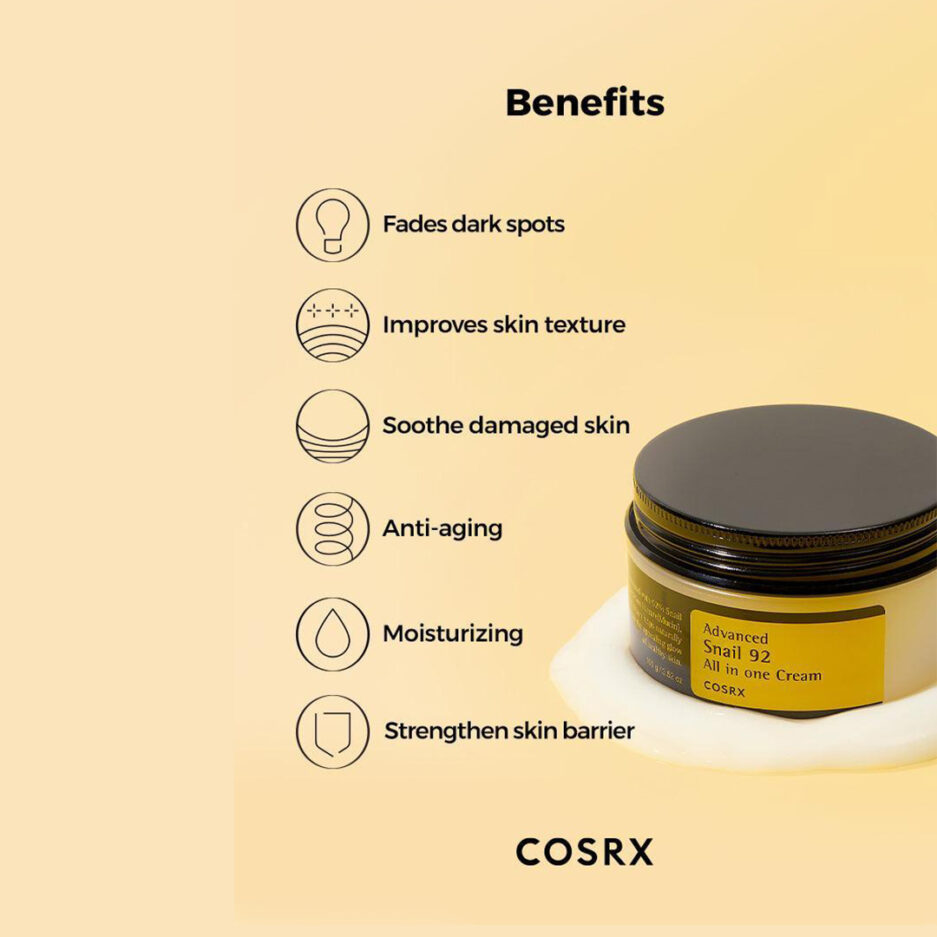 کرم آبرسان و مرطوب کننده حلزون مدل %Advanced Snail 92 حجم 100 گرم کوزارکس | Cosrx - Image 4