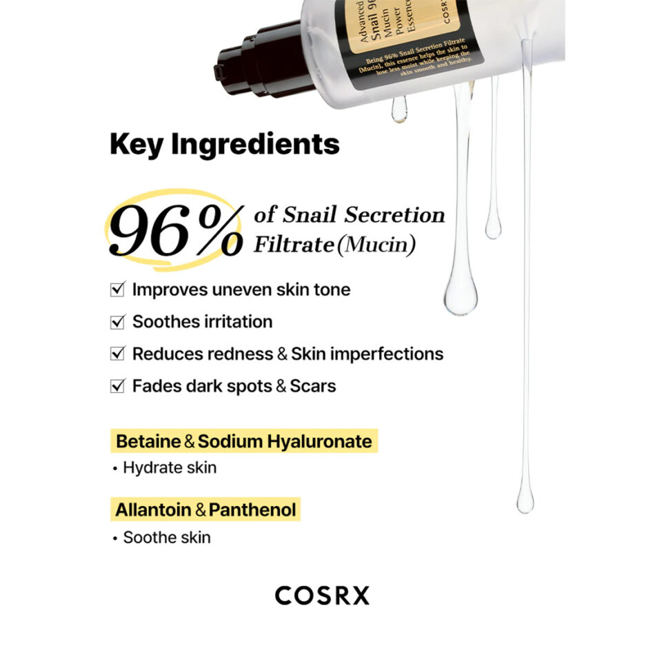 سرم آبرسان 96% حلزون مدل Advanced Snail حجم 100 میل کوزارکس | Cosrx - Image 4