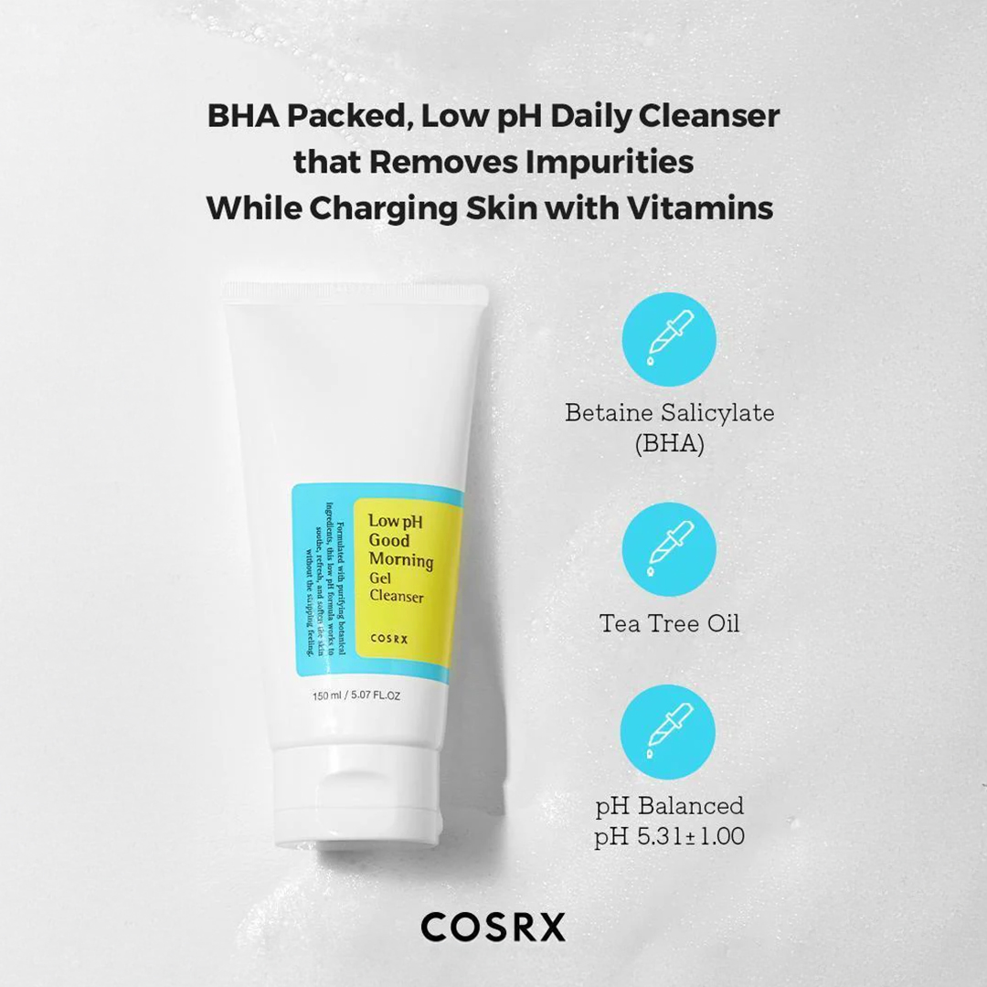 ژل شوینده صورت مدلLow ph Good Morning حجم 150 میل کوزارکس | Cosrx - Image 2
