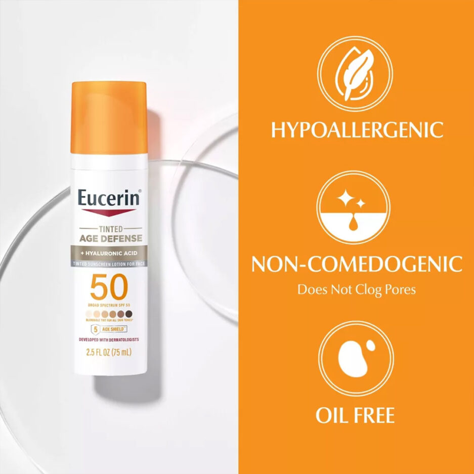 لوسیون ضدآفتاب صورت SPF50 مدل Age Defense حجم 75 میل اوسرین | Eucerin - Image 5