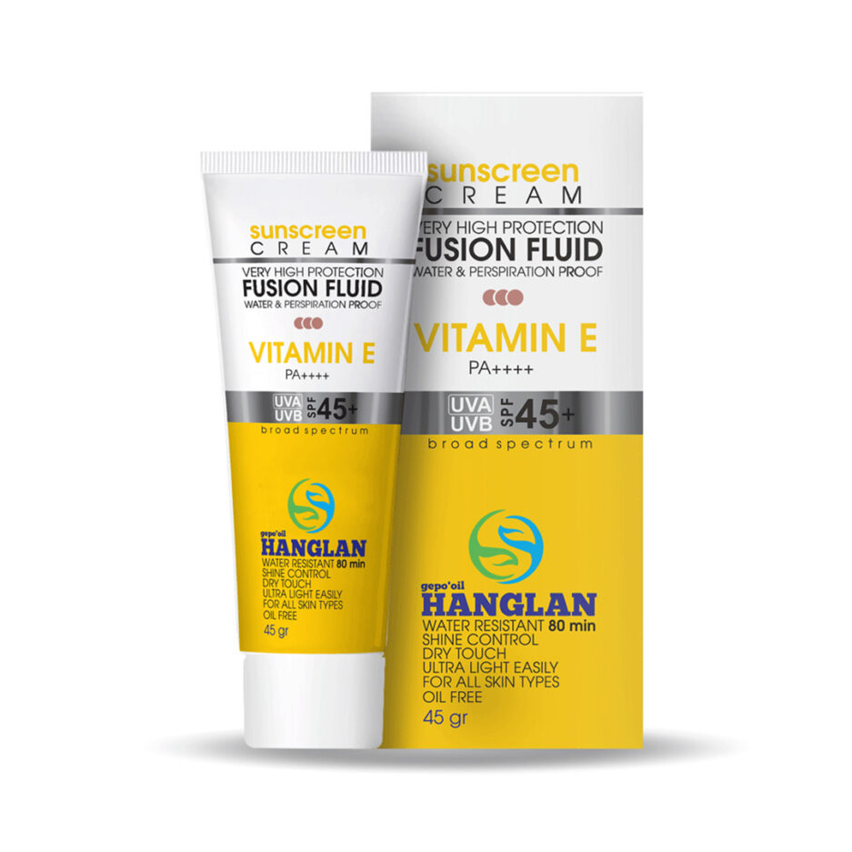 ضدآفتاب فیوژن فلویید رنگی Gold-Beige حجم 45 گرم هانگلن | Hanglan