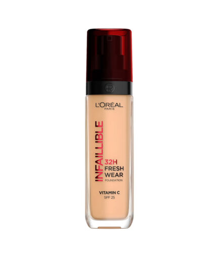 کرم پودر اینفالیبل 32 ساعته حاوی SPF25 مدل Freshwear حجم 30 میل لورال | Loreal - 200 warm dore