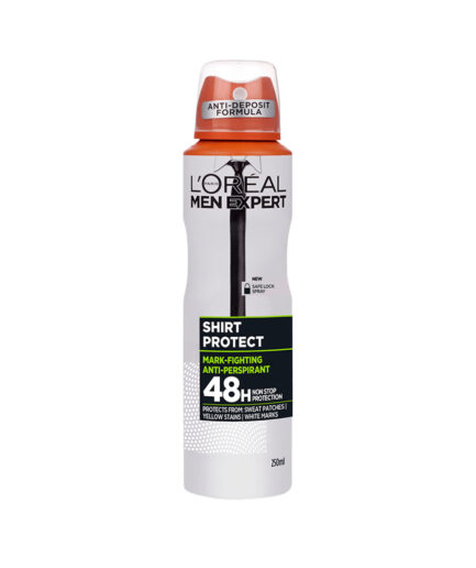 دئودورانت ضد تعریق ۴۸ ساعته مردانه Expert SHIRT PROTECT حجم ۱۵۰ میل لورال | Loreal
