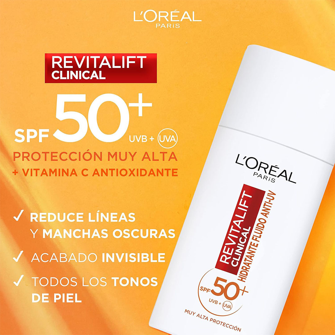 کرم ضدآفتاب SPF50 حاوی ویتامین C مدل Revitalift Clinical Anti-UV حجم 50 میل لورال | Loreal - Image 4