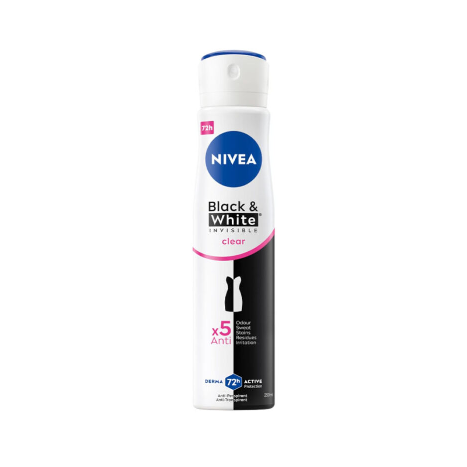 دئودورانت ضد تعریق زنانه Black & White Invisible حجم 250 میل نیوآ | Nivea