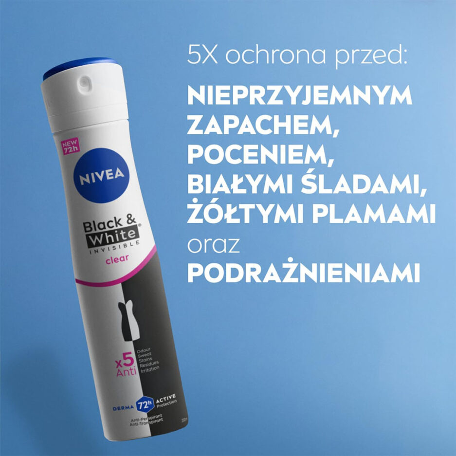 دئودورانت ضد تعریق زنانه Black & White Invisible حجم 250 میل نیوآ | Nivea - Image 2