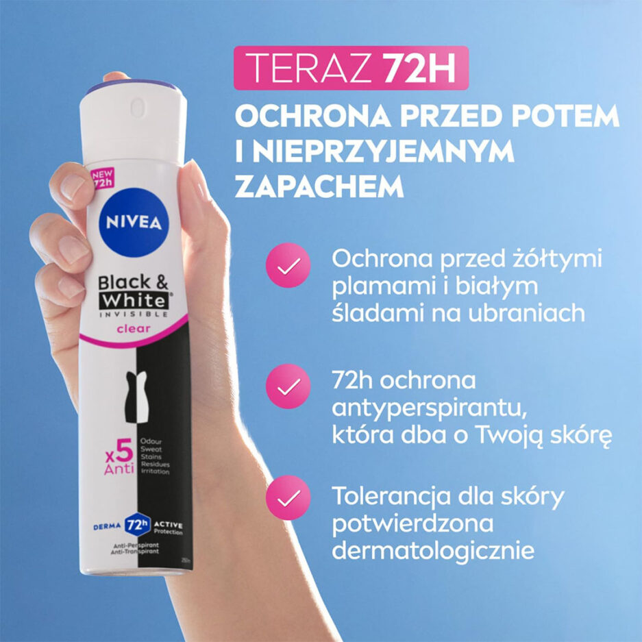 دئودورانت ضد تعریق زنانه Black & White Invisible حجم 250 میل نیوآ | Nivea - Image 3