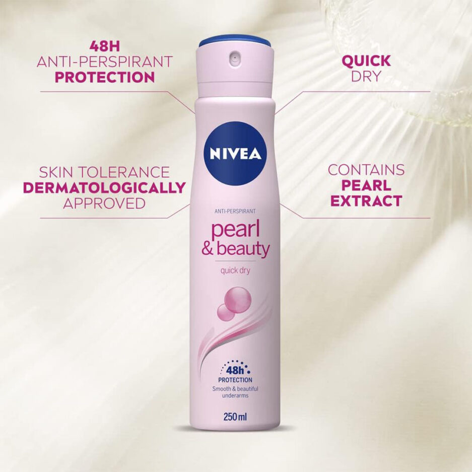 دئودورانت ضد تعریق زنانه Pearl & Beauty حجم ۲۵۰ میل نیوآ | Nivea - Image 2