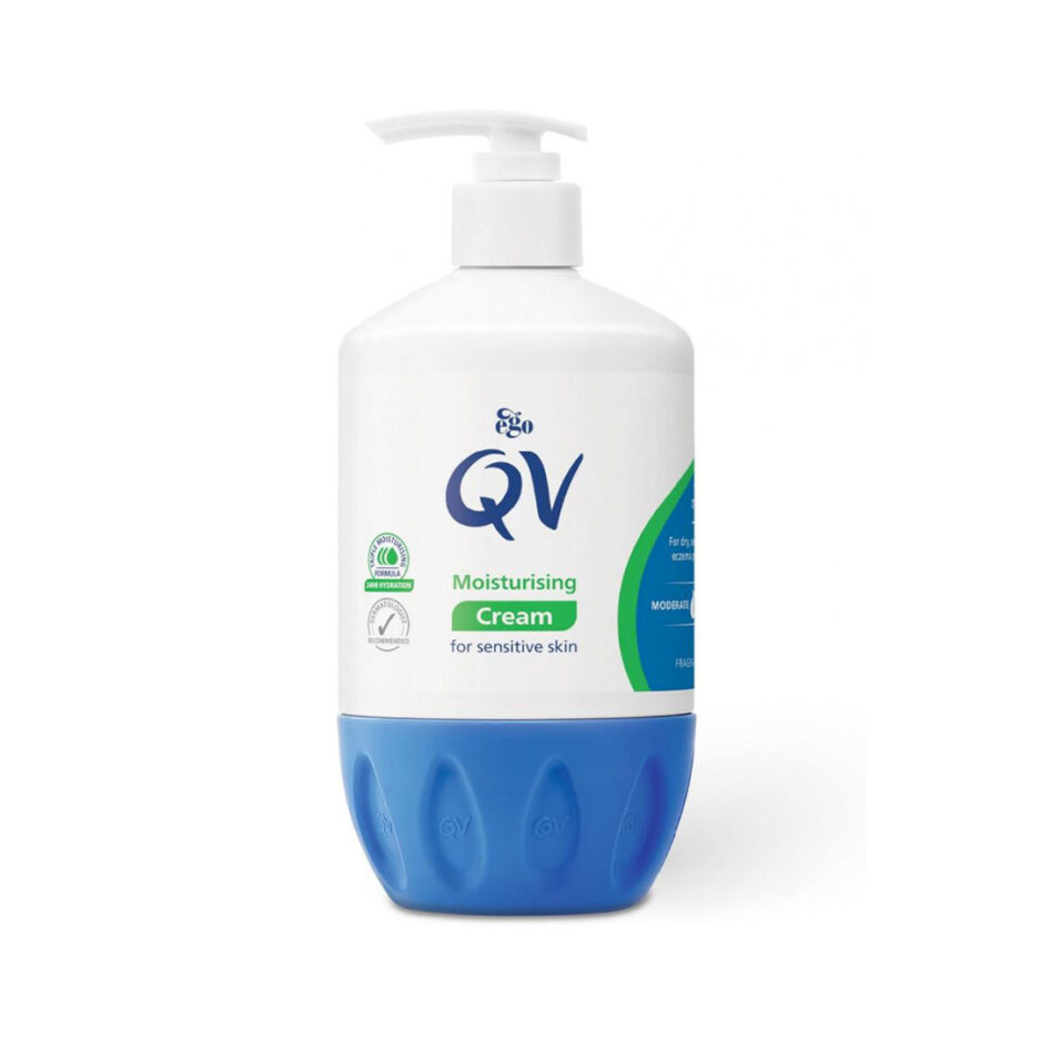 کرم مرطوب کننده 24 ساعته صورت و بدن مناسب پوست های حساس حجم 500 میل کیووی | Qv