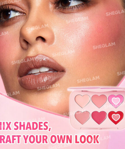 پالت رژگونه کرمی 6 رنگ مدل Flush Crush سری  Blushing Bouquet رنگ شیگلم | Sheglam
