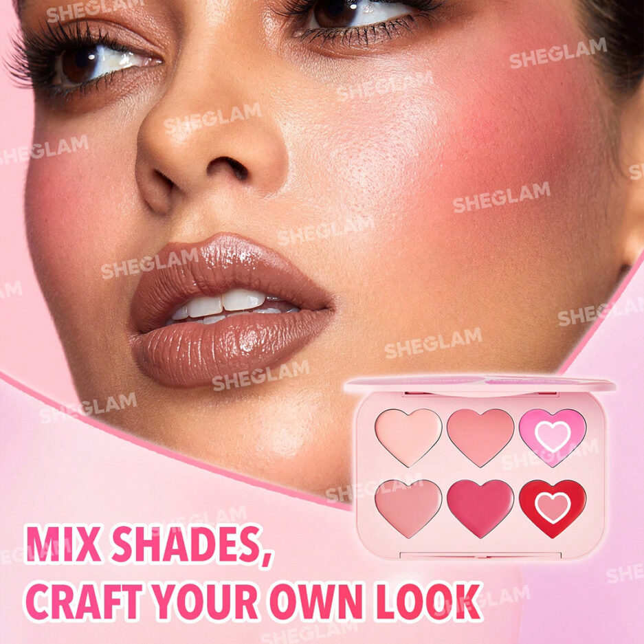 پالت رژگونه کرمی 6 رنگ مدل Flush Crush سری  Blushing Bouquet رنگ شیگلم | Sheglam - Image 2